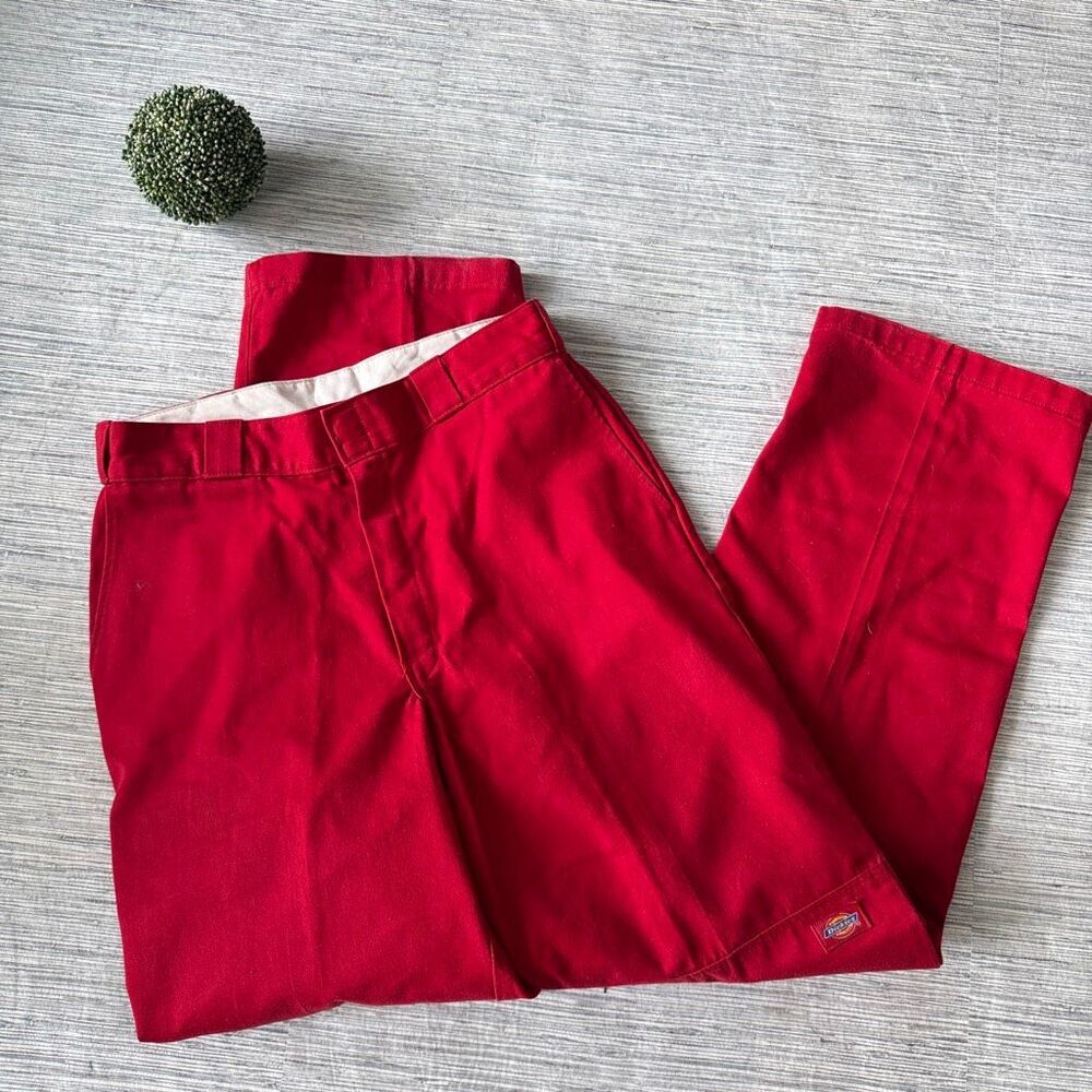 Vintage Dickies 874 Original Fit Work Pants Red Size 32 x 24